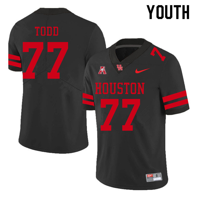 Youth #77 Chayse Todd Houston Cougars College Football Jerseys Sale-Black - Click Image to Close